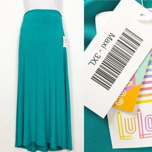 NEW LulaRoe // 3xl teal maxi skirt full length